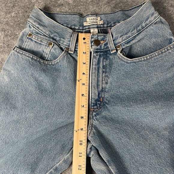 L.L. Bean Womens Medium Original Fit Jeans Flannel Lined Blue Comfortable Warm - Picture 8 of 12